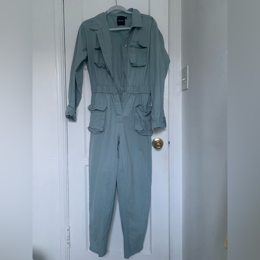 Baby blue nasty gal bomber suit
